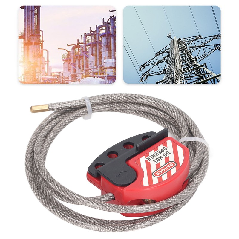 Safety Padlock Set Adjustable Stainless Steel Cable Lockout and 38mm
