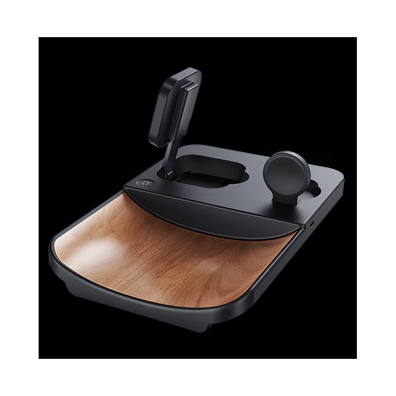 AT&T 3-IN-1 Executive Wood Grain Power Tray Qi2 Fast Charge