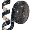 Nubarssy Self Adhesive Black Resin Rhinestone Strips Rhinestones Ribbon，4 Yards