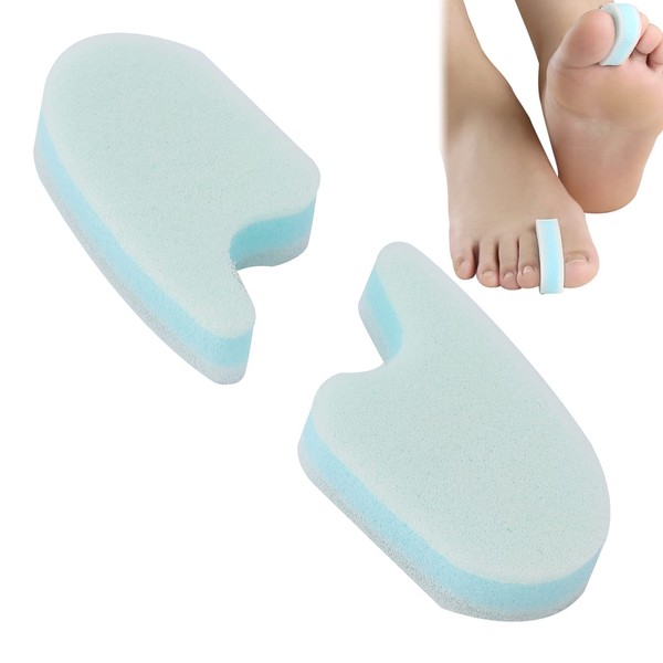 Pack of 2 Foam Toe Separators, Breathable Toe Stretcher Divider Foam Toe Spacers for Pain Relief Overlapping Toes and Hammer Toe Relief