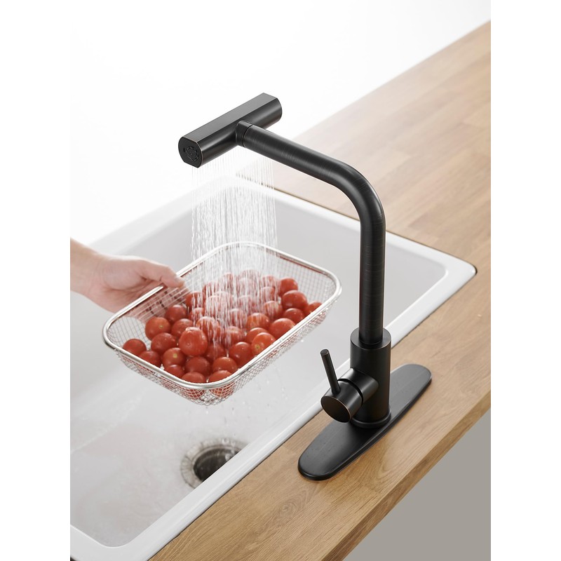 Kitchen Faucets with Pull Down Sprayer,Waterfall Kitchen Sink Faucet,Commercial Utility