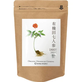 Wakando Organic Ginseng Supplement, JAS Certified Organic Saponin, 100% Organic Seven Ginseng, 1800 Tablets, 90-180 Day Supply (1800 Tablets (Equivalent to 3 Bags))