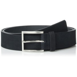 HUGO Mirto Soft Suede Brushed Buckle Belt, Black Currant, 32