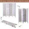SANDINRAYLI 4 Panel Wood Louver Folding Screen, Room Divider, Portable