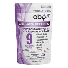 Colágeno Hidrolizado con Biotina y Ácido Hialurónico 500g | Fórmula para Piel, Cabello y Uñas | 50 Porciones