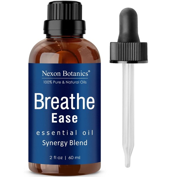 Breathe Essential Oil Blend 60 ml - Breath Easy Essential Oil Sinus Relief - Breath Essential Oils for Humidifier - Essential Oil Breathe Easy - Essential Oil for Diffuser - Nexon Botanics