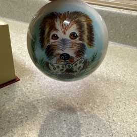 Pier 1 Imports 2017 Li Bien Dog with Bow Tie Christmas Ornament from Pier 1 Imports