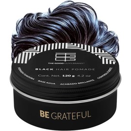 Cera para Cabello Hombre 120gr - Black Pomade Cera con Color para Cubrir Canas Fijación Fuerte y Brillo Aroma Madera Fácil de Aplicar THE GOOD GUYS BRAND