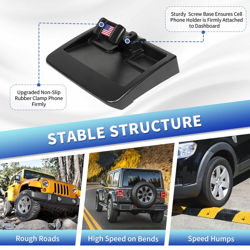 SQQP Multi-Mount Metal Road Dash Cell Phone Holder Fit for