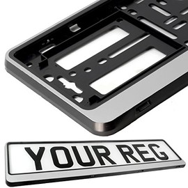 TAPORT® CAR REGISTRATION HOLDER FOR ANY CAR , VAN , TRUCK , TRAILER (SILVER HINGED)