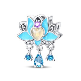 LONGLUCK 925 Silver Bead Charms for Women Charms Pendant with 5A Zirconia for Bracelet Pendant Fit European Bracelets Necklaces Jewellery Gift for Women for Family Friendship Love, Sterling Silver,