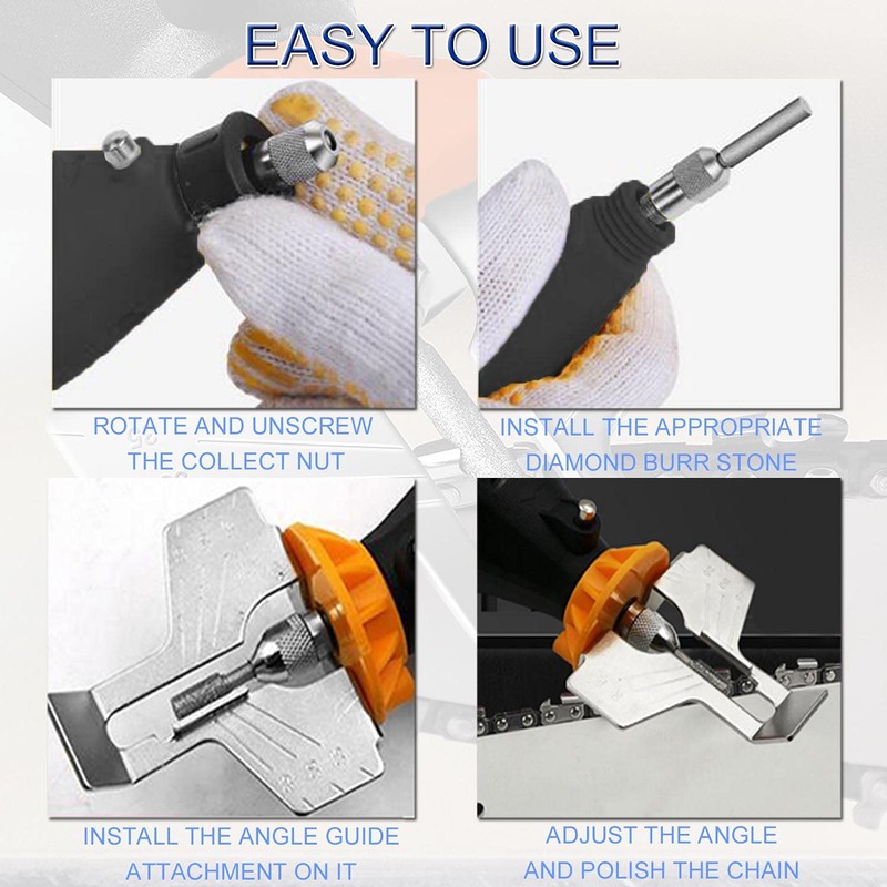 JONMON Chainsaw Sharpening Attachment Kit - 8Pcs Chain Saw Blade