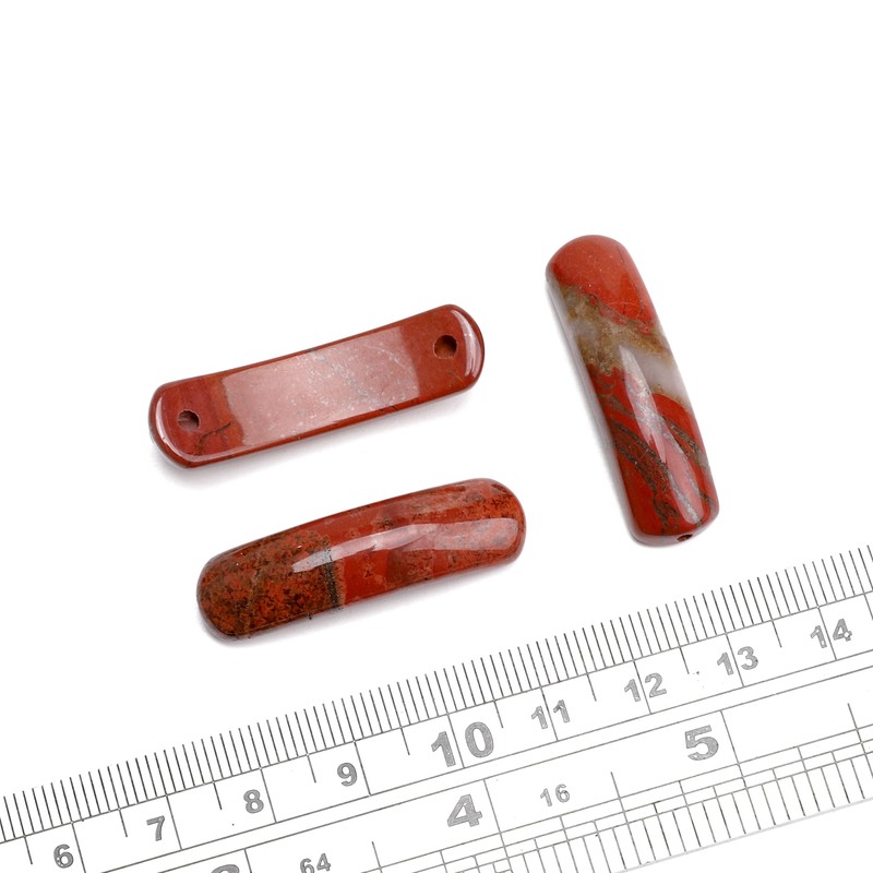BEADIA - abalorio de piedra roja curvadas naturales de 36