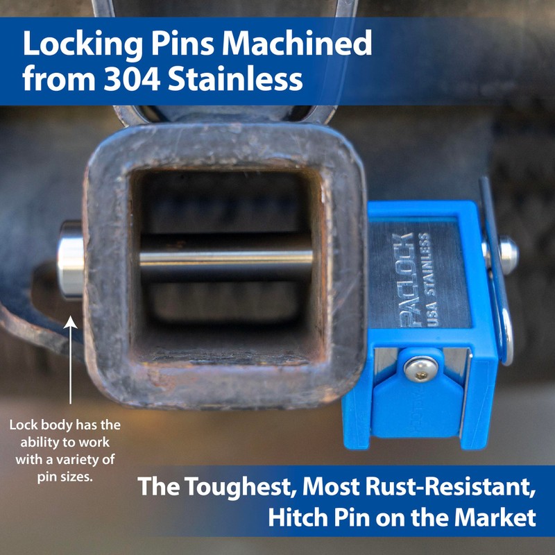 PACLOCK UCS-80A-250 Silver Anodized Aluminum Trailer Hitch Lock, 6 Pin