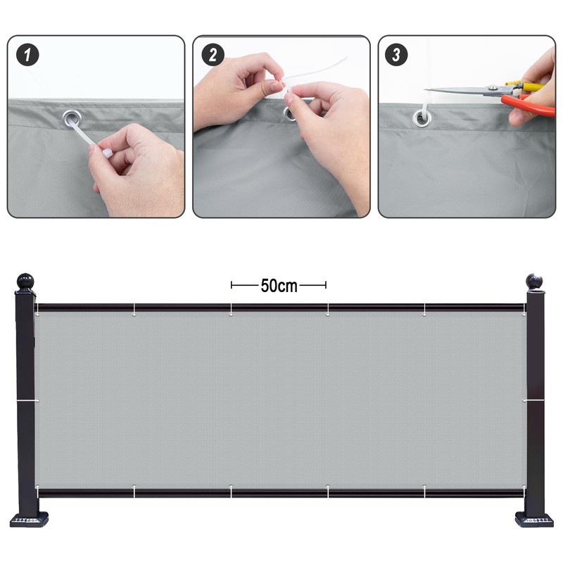 SUNNY GUARD Balcony Privacy Screen 75x400cm Fence Screen for Balcony