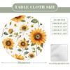 AYTTBIS Sunflower Watercolor Round Fitted Tablecloth with Elastic,Waterproof Oil Proof