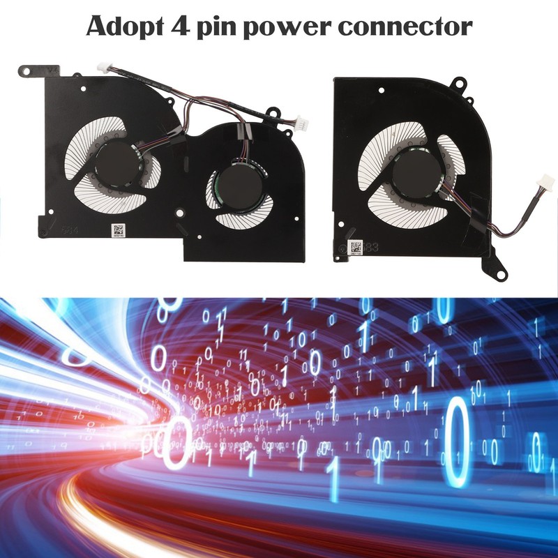 For MSI GS66 Cooling Fan 4pin Connector Aluminum Alloy Easy