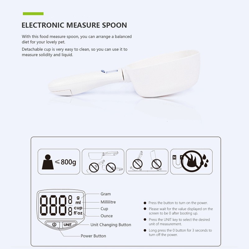 Electronic Measure Spoon Electric Accurate Digital Pet Kitchen Food Measuring