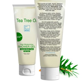 Shower Gel (Pack of 2 x 200 ml) - Gel Douche 99.4% Natural Ingredients Tea Tree Oil Shower Gel - Moisturising Shower Gel New Refreshing Formula, Beneficial Dispenser Bottle