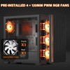 darkFlash DS900WS(2025) ATX PC Case, Genuine Walnut Wood, High Airflow,
