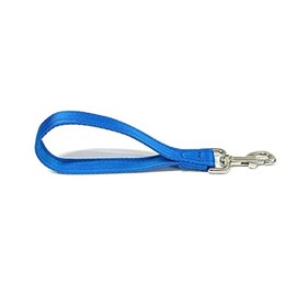 Short Close Control Dog Lead 10" And 13" Long Quick Grab Handle Training 25mm Cushion Webbing (Electric Blue, 10 Inches)