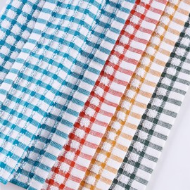 Oeleky - Toallas de cocina de algodón para secar platos, paquete de 8, paños de cocina absorbentes, tamaño 15 x 26 pulgadas (Multi B, 15 x 26 pulgadas)