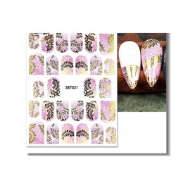 Generic Gilding Fall Leaves Nail Sticker Maple Marble Feather Nail Decals S8T021 Nail Wraps Stickers Manicure Supplies for Women Nails Full Long Lasting Easy Apply and Remove