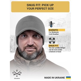 2SBR 2SABERS Fleece Winter Beanie with Visor - Men Women - Earflap Brim Skull Watch Cap Hat Grey