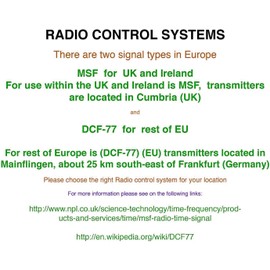 Youshiko Radio Control (UK & Ireland Version/Premium Quality/Clear Display) Digital Analog Style Silent Wall Clock