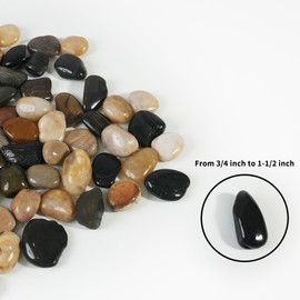 24 LBS River Rocks, StoneCreek, Decorative Garden Stones for Plant Landscaping, Polished Gravel Filler Pebbles for Home Decoration, Vases, Succulents, Flower Beds and Fish Tanks (Mixed Pebbles)