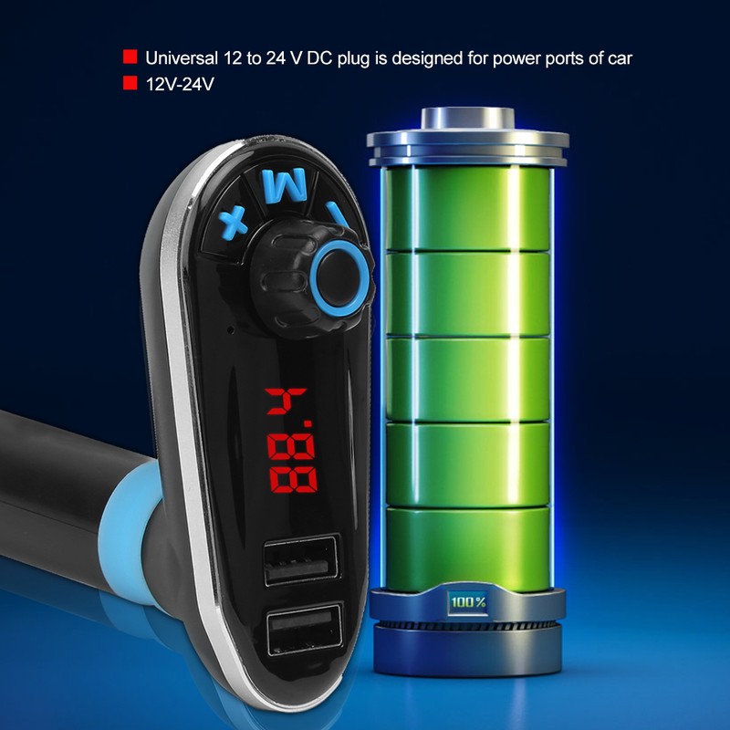 Dual USB Car Wireless MP3 Audio Player Hands Free Calls