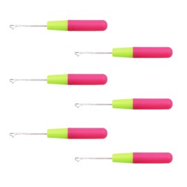 Dinghaole 6 Stück ergonomische Kunststoff-Griff-Haken - Professionelle Bearbeitungs- und Bearbeitungswerkzeuge für Stylisten mit Salon-Grad Dreadlock-Verlängerungsnadeln