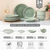 Dinnerware Sets for 6, 24 Pieces Ceramic Plates and Bowls