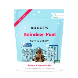 Bocce's Bakery All-Natural, Seasonal, Reindeer Fuel Dog Treats, Wheat-Free, Limited-Ingredient Soft & Chewy Treats Inspired by Christmas, 6 oz Bag