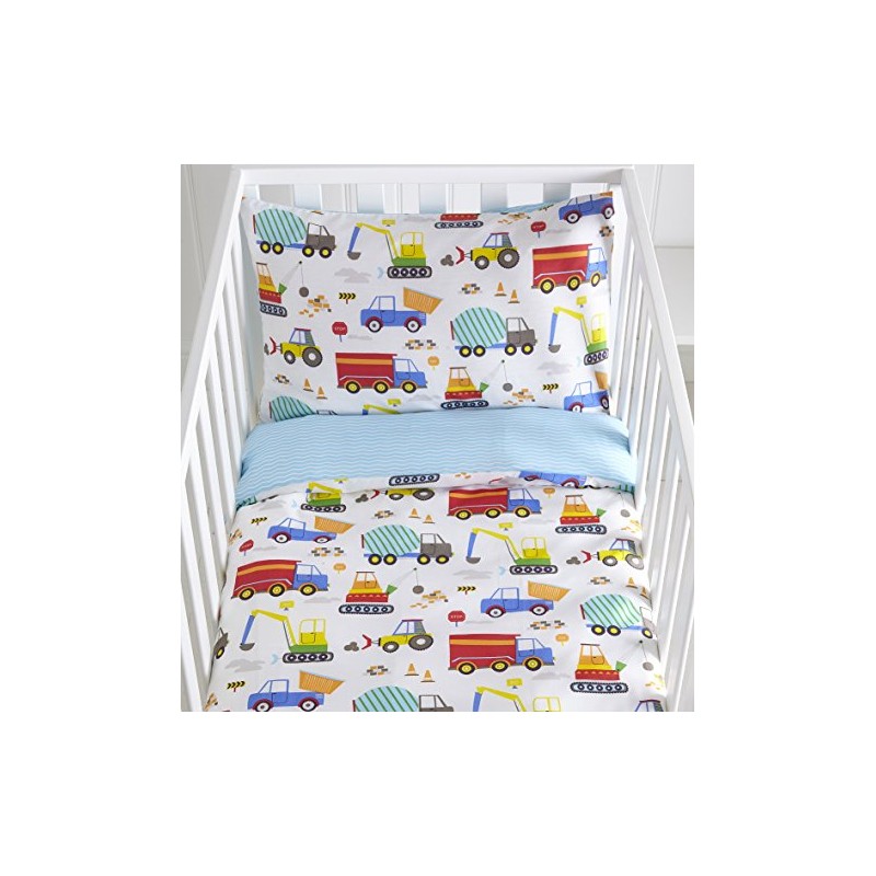 Kids Club Bright Trucks Cot Duvet Cover Set