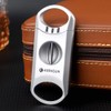KEENSUN Zinc Alloy V-Cut Cigar Cutter (Silver), 60 Ring Gauge,