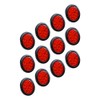 AMOPACORP 4" Round 12-LED Tail Light with Grommet Plug Kit for Truck Trailer RV UTE UTV (12x, Red Lens - Red Light)