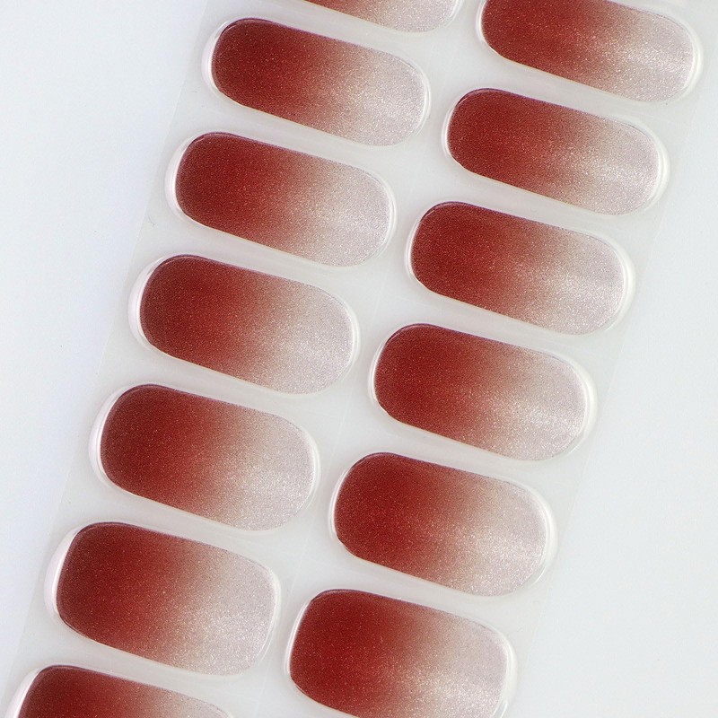 JMEOWIO Semi Cured Gel Strips Nail Art Sticker Wrap Glitter