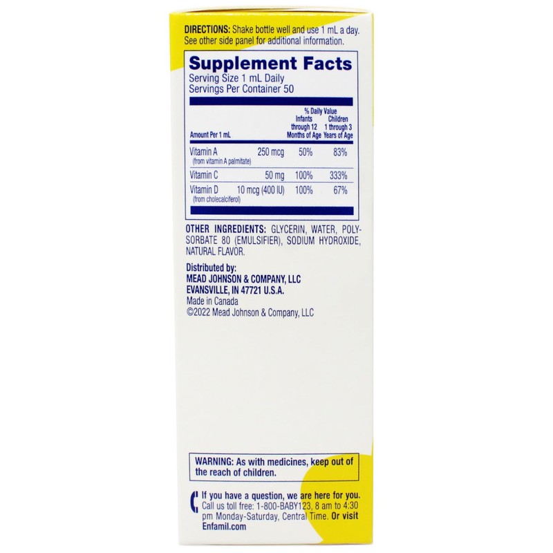 Enfamil Tri-Vi-Sol Supplement Drops, Vitamins A,D and C for Infants