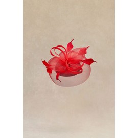 BABEYOND Women's Fascinator Hat Kentucky Hat Feather Derby Fascinator Tea Party Hat for Cocktail Wedding Red