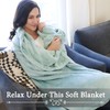 Green Fluffy Fleece Sherpa Sofa Throws Single Blanket, Warm Thick