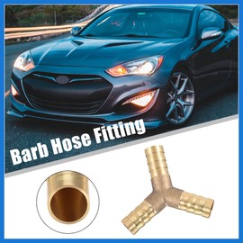 VekAuto 10mm 3/8" ID Brass Barb Splicer Fitting Y-Shaped 3 Way Hose Fitting Auto Accessories