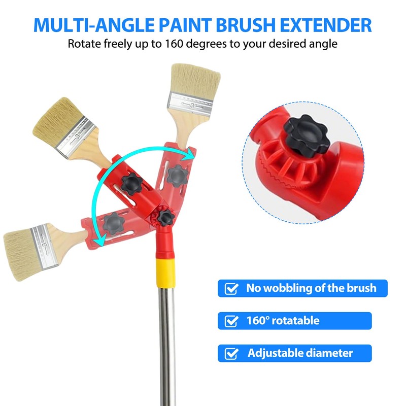 Multiangle Paint Roller Extension Pole: 1.7m Stainless Paint Brush Extension