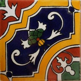 Fine Crafts Imports 2" x 2" 36 pcs Castilla Mexican Clay Tile Handmade Talavera Backsplash Mosaic