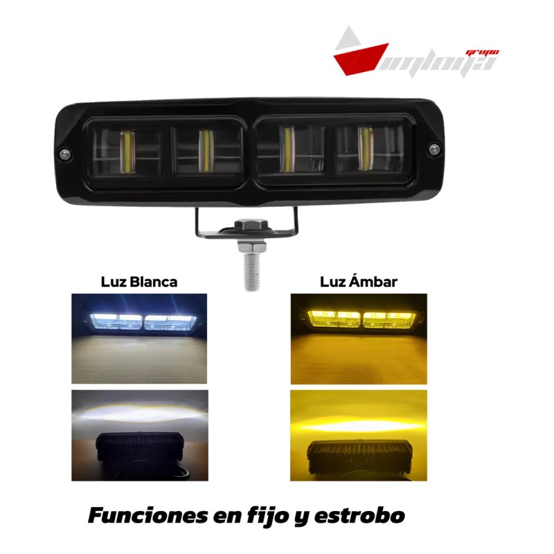 Par Barras Faros Led Lupa 6 Pulg Luz Blanca-ámbar Autos