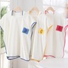 Junior Hooded Absorbent Coral Fleece Kids Beach Robe & Bath Cape 70*140cm / Yellow Letters 4ea