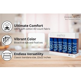 Paquete de 6 pañuelos de color azul marino, 100% algodón, 22 x 22 pulgadas, cachemira, bufanda grande con pañuelo de cabeza azul oscuro, regalos de día festivo para hombres, mujeres y todos, Azul marino, Large