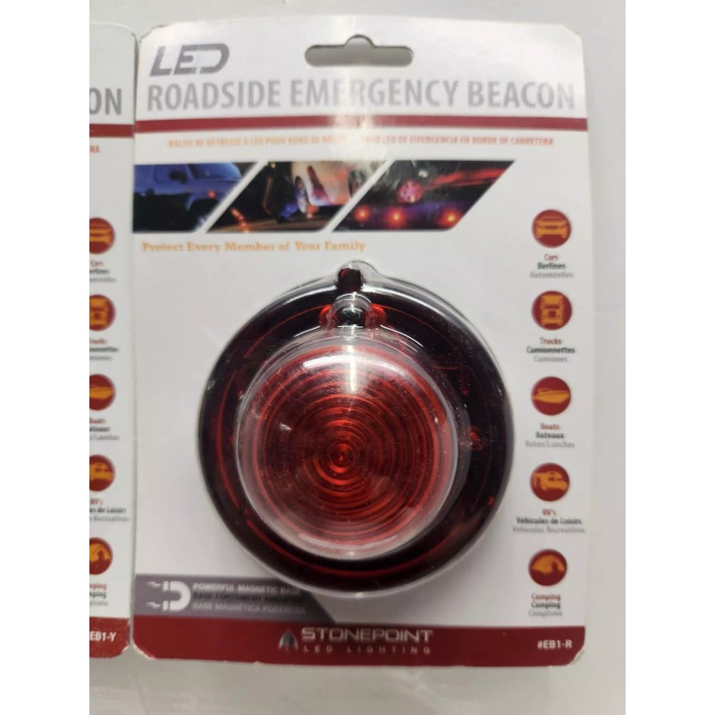 Stonepoint 2-LED Roadside Emergency Magnetic Beacon -2 Modes Flash &
