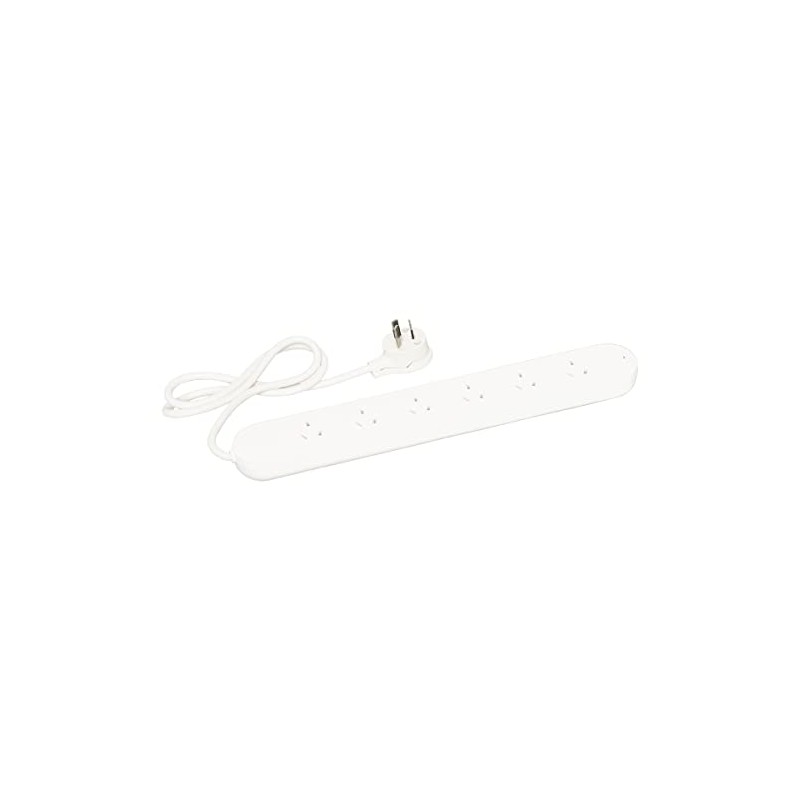 HPM 6 Outlet Surge Protected Powerboard White