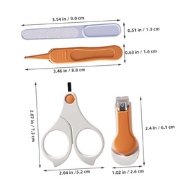 Kisangel 4pcs Nail Clippers with Precision Cutting Tools for Safe Newborn Nail Care Includes Fingernail File and Scissors Protective Design for Boy Girl Grooming Kit for Home and Travel